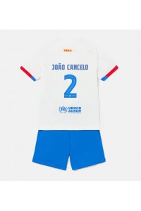 Barcelona Joao Cancelo #2 Jalkapallovaatteet Lasten Vieraspeliasu 2023-24 Lyhythihainen (+ Lyhyet housut)